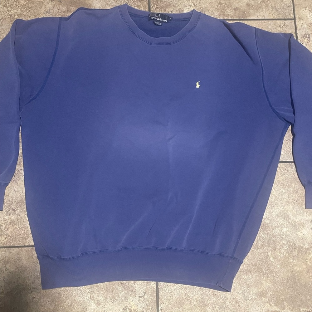 Vintage Polo by Ralph Lauren Men's Blue Fader Sweatshirt